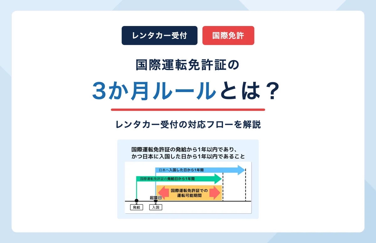 国際免許の「3ヶ月ルール」とは？レンタカー受付の対応フロー